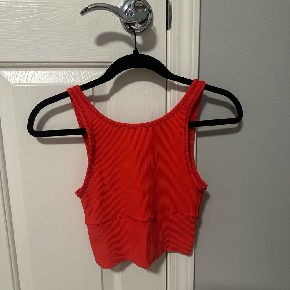 Lululemon Red Ribbed Women's Tank Top